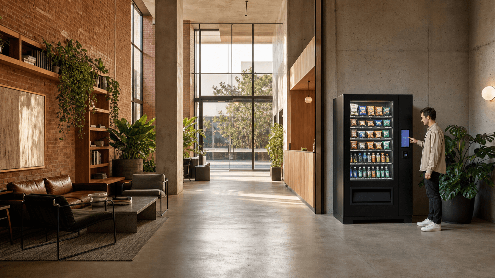 Premium apartment lobby with VendHaus smart retail amenity